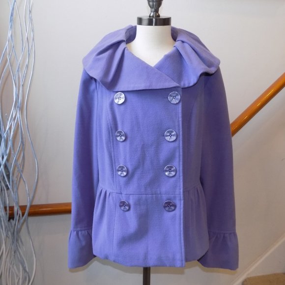 INSIGHT Lavendar Doublebreasted Coat Size 10 - Picture 2 of 3